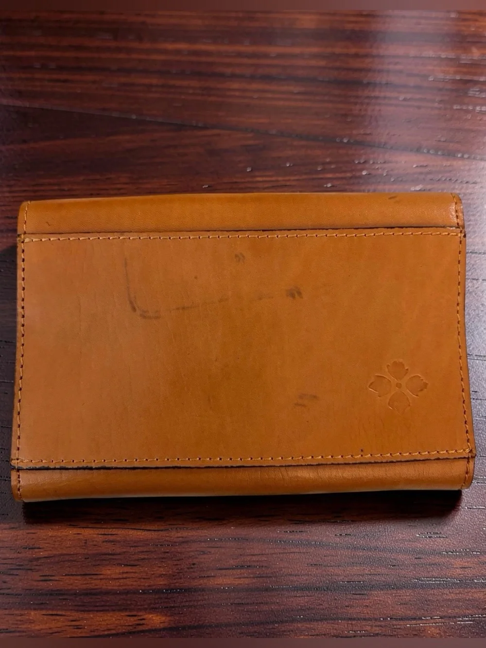 Patricia Nash Leather Coin-Accent Wallet In Cognac